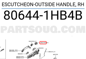 Nissan 806441HB4B ESCUTCHEON-OUTSIDE HANDLE, RH