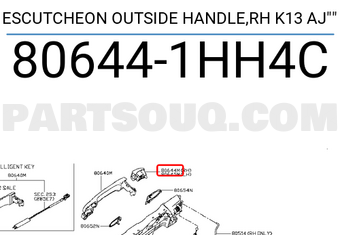 Nissan 806441HH4C ESCUTCHEON OUTSIDE HANDLE,RH K13 AJ