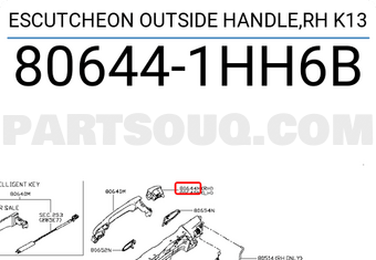 Nissan 806441HH6B ESCUTCHEON OUTSIDE HANDLE,RH K13