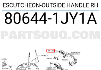 Nissan 806441JY1A ESCUTCHEON-OUTSIDE HANDLE RH