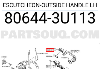 Nissan 806443U113 ESCUTCHEON-OUTSIDE HANDLE LH