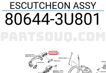 Nissan 806443U801 ESCUTCHEON ASSY