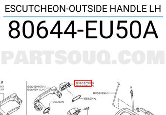 Nissan 80644EU50A ESCUTCHEON-OUTSIDE HANDLE LH
