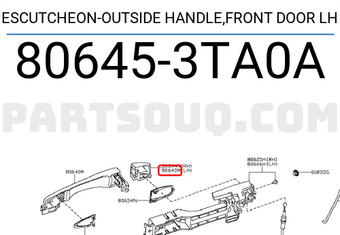 Nissan 806453TA0A ESCUTCHEON-OUTSIDE HANDLE,FRONT DOOR LH