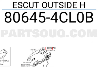 Nissan 806454CL0B ESCUT OUTSIDE H
