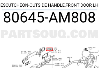 Nissan 80645AM808 ESCUTCHEON-OUTSIDE HANDLE,FRONT DOOR LH