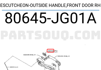 Nissan 80645JG01A ESCUTCHEON-OUTSIDE HANDLE,FRONT DOOR RH