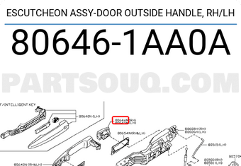 Nissan 806461AA0A ESCUTCHEON ASSY-DOOR OUTSIDE HANDLE, RH/LH