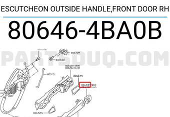 Nissan 806464BA0B ESCUTCHEON OUTSIDE HANDLE,FRONT DOOR RH