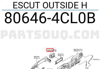 Nissan 806464CL0B ESCUT OUTSIDE H