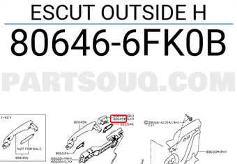 Nissan 806466FK0B ESCUT OUTSIDE H