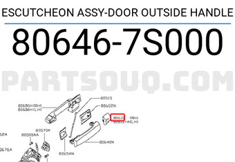 Nissan 806467S000 ESCUTCHEON ASSY-DOOR OUTSIDE HANDLE
