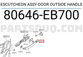 Nissan 80646EB700 ESCUTCHEON ASSY-DOOR OUTSIDE HANDLE