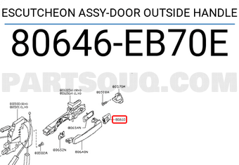 Nissan 80646EB70E ESCUTCHEON ASSY-DOOR OUTSIDE HANDLE