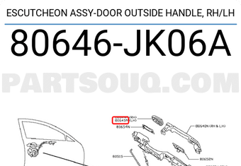 Nissan 80646JK06A ESCUTCHEON ASSY-DOOR OUTSIDE HANDLE, RH/LH