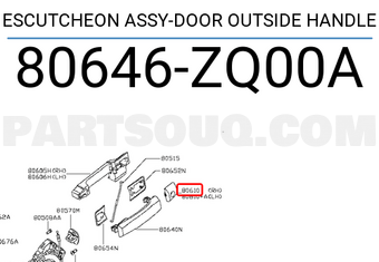 Nissan 80646ZQ00A ESCUTCHEON ASSY-DOOR OUTSIDE HANDLE
