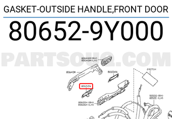 Nissan 806529Y000 GASKET-OUTSIDE HANDLE,FRONT DOOR