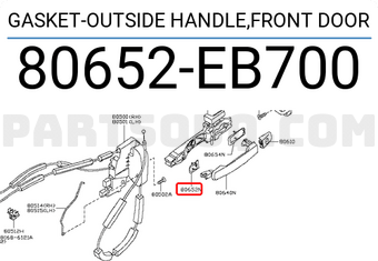 Nissan 80652EB700 GASKET-OUTSIDE HANDLE,FRONT DOOR