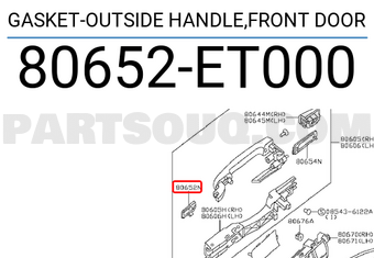 Nissan 80652ET000 GASKET-OUTSIDE HANDLE,FRONT DOOR