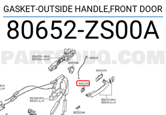 Nissan 80652ZS00A GASKET-OUTSIDE HANDLE,FRONT DOOR