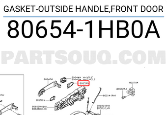 Nissan 806541HB0A GASKET-OUTSIDE HANDLE,FRONT DOOR