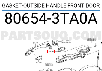 Nissan 806543TA0A GASKET-OUTSIDE HANDLE,FRONT DOOR