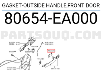 Nissan 80654EA000 GASKET-OUTSIDE HANDLE,FRONT DOOR