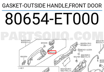 Nissan 80654ET000 GASKET-OUTSIDE HANDLE,FRONT DOOR