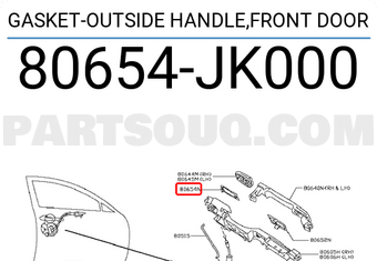 Nissan 80654JK000 GASKET-OUTSIDE HANDLE,FRONT DOOR
