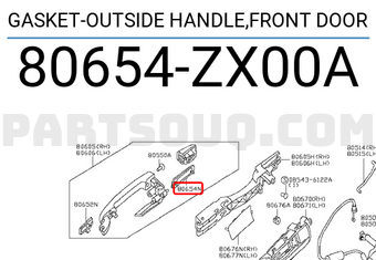 Nissan 80654ZX00A GASKET-OUTSIDE HANDLE,FRONT DOOR