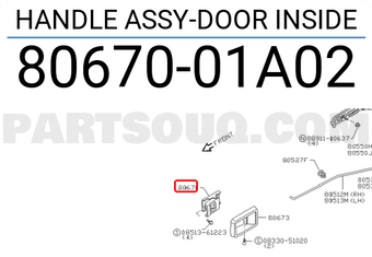 Nissan 8067001A02 HANDLE ASSY-DOOR INSIDE