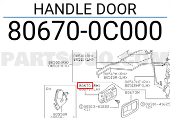 Nissan 806700C000 HANDLE DOOR