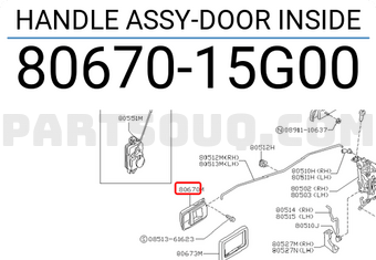 Nissan 8067015G00 HANDLE ASSY-DOOR INSIDE