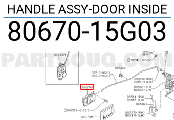 Nissan 8067015G03 HANDLE ASSY-DOOR INSIDE