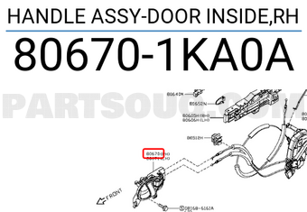 Nissan 806701KA0A HANDLE ASSY-DOOR INSIDE,RH