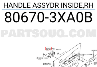 Nissan 806703XA0B HANDLE ASSYDR INSIDE,RH