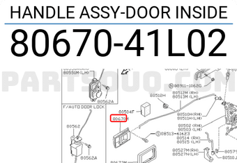 Nissan 8067041L02 HANDLE ASSY-DOOR INSIDE