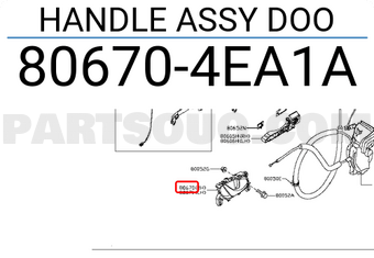 Nissan 806704EA1A HANDLE ASSY DOO