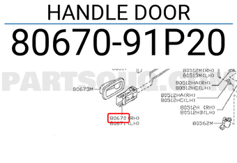 Nissan 8067091P20 HANDLE DOOR