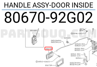 Nissan 8067092G02 HANDLE ASSY-DOOR INSIDE