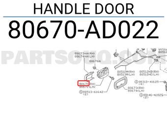 Nissan 80670AD022 HANDLE DOOR