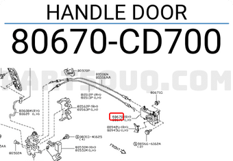 Nissan 80670CD700 HANDLE DOOR