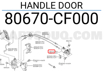 Nissan 80670CF000 HANDLE DOOR