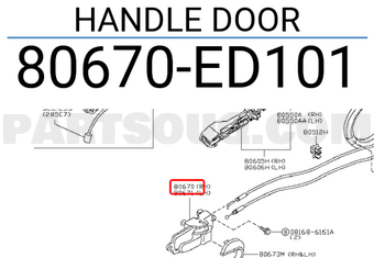 Nissan 80670ED101 HANDLE DOOR