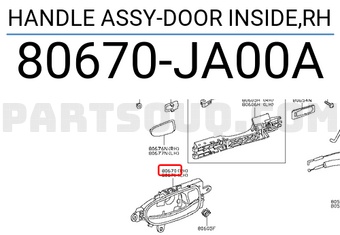 Nissan 80670JA00A HANDLE ASSY-DOOR INSIDE,RH