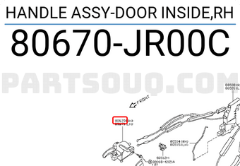 Nissan 80670JR00C HANDLE ASSY-DOOR INSIDE,RH