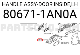 Nissan 806711AN0A HANDLE ASSY-DOOR INSIDE,LH