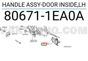 Nissan 806711EA0A HANDLE ASSY-DOOR INSIDE,LH