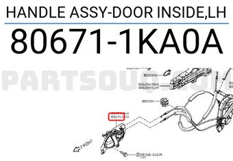 Nissan 806711KA0A HANDLE ASSY-DOOR INSIDE,LH