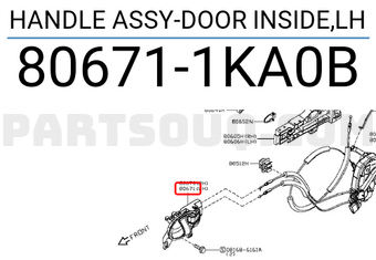 Nissan 806711KA0B HANDLE ASSY-DOOR INSIDE,LH